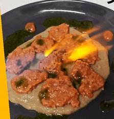 嚥下食のピザを炙っているところ